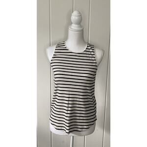 MASSIMO DUTTI Women's Tee Tank Size Large Black White Gold Stripes